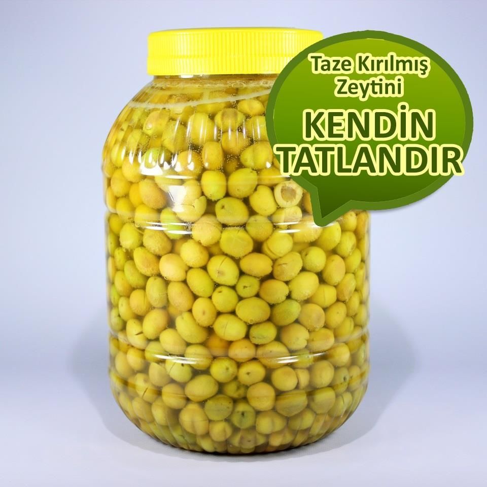 Kendin Tatlandır Ham Yeşil Kırma Zeytin Edremit 3.5 kg
