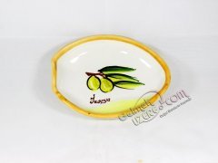 Seramik Kase Zeytin Desenli Taba