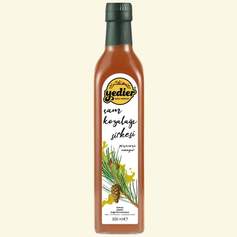 İçilebilir Doğal Fermantasyon Katkısız Çam Kozalağı Sirkesi 500ml