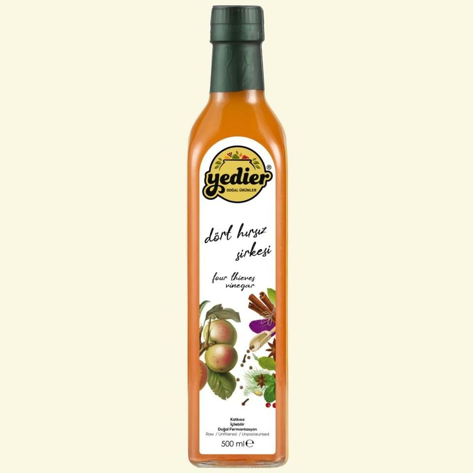 İçilebilir Doğal Fermantasyon Katkısız Dört Hırsız Sirkesi 500ml